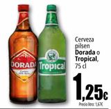 Oferta de CERVEZA PILSEN DORADA O TROPICAL por 1,25€ en Unide Supermercados
