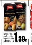 Oferta de Melocotón  Néctar de melocotón o pera-piña Libby's, 1 L  era-Piñas  1,39€  en UDACO