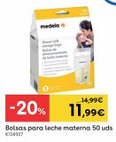 Oferta de Bolsas para leche materna Medela por 11,99€ en ToysRus