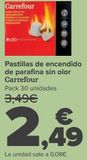 Oferta de Pastillas de encendido de parafina sin olor Carrefour  por 2,49€ en Carrefour