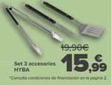 Oferta de Set 3 accesorios HYBA por 15,99€ en Carrefour