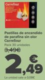 Oferta de Pastillas de encendido de parafina sin olor Carrefour  por 2,49€ en Carrefour