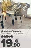 Oferta de Kit cojines Veranda por 19,9€ en Carrefour
