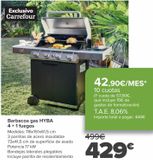 Oferta de Barbacoa gas HYBA 4+1 fuegos por 429€ en Carrefour