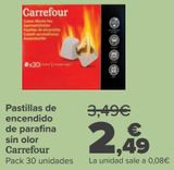 Oferta de Pastillas de encendido de parafina sin olor Carrefour por 2,49€ en Carrefour