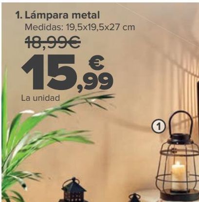 Oferta Lámpara metal Carrefour