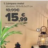 Oferta de Lámpara metal  por 15,99€ en Carrefour
