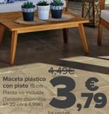 Oferta de Maceta plástico con plato  por 3,79€ en Carrefour