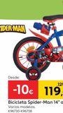 Oferta de Bicicletas Spiderman por 119,99€ en ToysRus