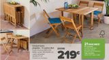 Oferta de Conjunto mesa + 4 sillas Bali  por 219€ en Carrefour