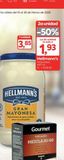 Oferta de 1 unidad  3,85  HELLMANN'S  EST.1913  GRAN MAYONESA Ingredientes de gran calidad, sabor inconfundible  MEDLA OS  2a unidad  -50%  La 2a unidad le sale a  1,⁹3  Hellmann's Mayonesa. 450 ml. (11-8,56 €) en Suma Supermercados