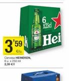 Oferta de 3'59  €/u.  Cervesa HEINEKEN, 6 u. x 250 ml  2,39 €/1  cinek  6 X25cl  Hei  en BonpreuEsclat