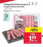 Oferta de Longaniza blanca de cerdo por 1,65€ en Lidl