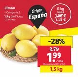Oferta de Limones por 1,99€ en Lidl