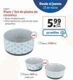Oferta de Plato para comida de perros Zoofari por 5,99€ en Lidl