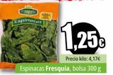 Oferta de Espinacas Fresquia, bolsa 300 g  por 1,25€ en Unide Supermercados