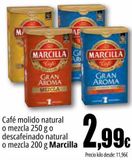 Oferta de Café molido natural o mezcla 250 g  o descafeinado natural o mezcla 200 g Marcilla  por 2,99€ en Unide Supermercados