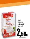 Oferta de Nata líquida Pascual por 2,59€ en Unide Supermercados