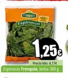 Oferta de Espinacas Fresquia, bolsa 300 g  por 1,25€ en Unide Supermercados