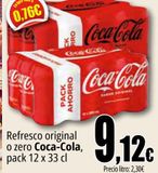 Oferta de Refresco original o zero Coca Cola  por 9,12€ en Unide Market