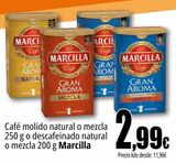 Oferta de Café molido natural o mezcla o descafeinado natural o mezcla Marcilla por 2,99€ en Unide Market