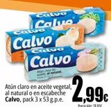 Oferta de Atún claro en aceite vegetal al natral o en escabeche calvo por 2,99€ en Unide Market