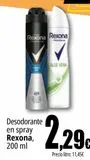 Oferta de Desodorante en spray Rexona por 2,29€ en Unide Market