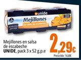 Oferta de Mejillones en salsa de escabeche UNIDE por 2,29€ en Unide Market