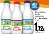 Oferta de Leche entera, semi o desnatada C.L Asturiana por 1,72€ en Unide Market