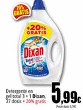 Oferta de Detergente en gel total 3+ 1 Dixan  por 5,99€ en Unide Market