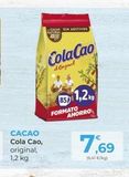 Oferta de CACAO Cola Cao, original, 1,2 kg  ASIN ADITIVOS  ColaCao  Original  8501 1,2kg  FORMATO  AHORRO  7,69  16,41 €/kg)  en SPAR Gran Canaria