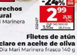 Oferta de FILETES DE ATUN CLARO EN ACEITE DE OLIVA por 2,99€ en Dia Market