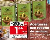 Oferta de ACEITUNAS CON RELLENO DE ANCHOA por 1,24€ en Dia Market