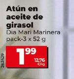 Oferta de ATUN EN ACEITE DE GIRASOL por 1,99€ en Dia Market