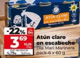 Oferta de ATUN CLARO EN ESCABECHE por 3,69€ en Dia Market