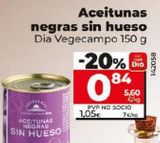 Oferta de ACEITUNAS NEGRAS SIN HUESO por 0,84€ en Dia Market