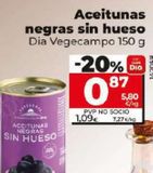 Oferta de ACEITUNAS NEGRAS SIN HUESO por 0,87€ en Dia Market