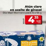 Oferta de ATUN CLARO EN ACEITE DE GIRASOL por 4,35€ en Dia Market