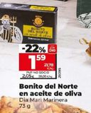 Oferta de BONITO DEL NORTE EN ACEITE DE OLIVA por 1,59€ en Dia Market