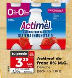 Oferta de ACTIMEL DE FRESA 0% M.G. por 3,39€ en Dia Market