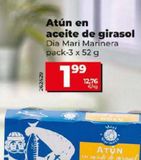Oferta de ATUN EN ACEITE DE GIRASOL por 1,99€ en Dia Market