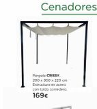 Oferta de Pérgola CRISSY. 200 x 300 x 220 cm Estructura en acero con toldo corredero.  169€  en Hipercor