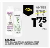 Oferta de Gel de baño Babaria por 1,75€ en BM Supermercados
