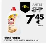 Oferta de Detergente líquido Omino Bianco por 7,45€ en BM Supermercados