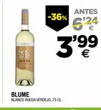 Oferta de Vino blanco Blume por 3,99€ en BM Supermercados