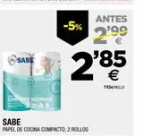 Oferta de Papel de cocina Sabe por 2,85€ en BM Supermercados