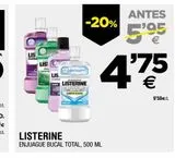 Oferta de Enjuague bucal Listerine por 4,75€ en BM Supermercados