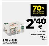 Oferta de Cerveza San Miguel por 7,99€ en BM Supermercados