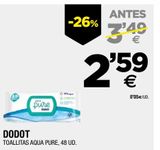Oferta de Toallitas Dodot por 2,59€ en BM Supermercados