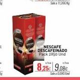 Oferta de NESCAFE DESCAFEINADO Pack 2X50 Und  cha  8,25€ 9.08€  Sale a 0.09€/Und  en Cuevas Cash